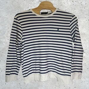 Polo Ralph Lauren Striped‎ Cotton Sweater Men's Size XL Navy/Cream Nautical